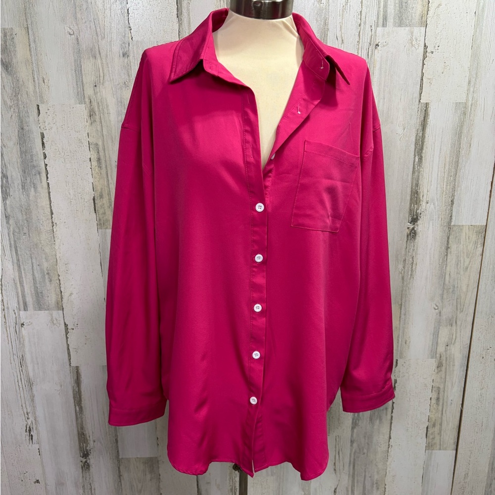 Hotouch Bright Pink Button-Up Shirt